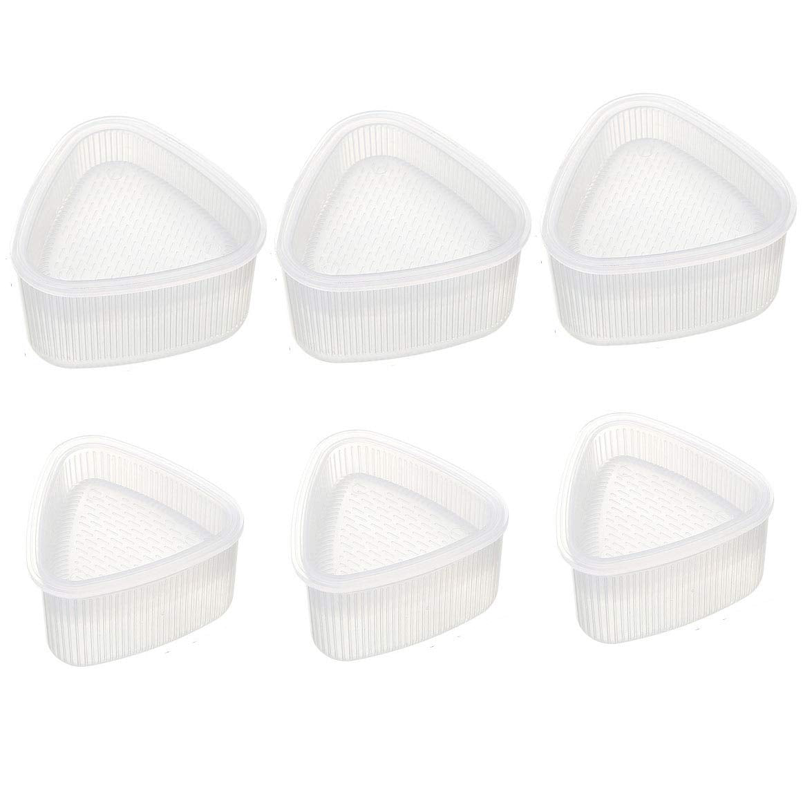 Luzen 6Pcs Clear Plastic Sushi Mold Case Box Triangle Rice Ball Mold Maker Sushi Diy Kitchen Tool With Lid For Beginners And Pro