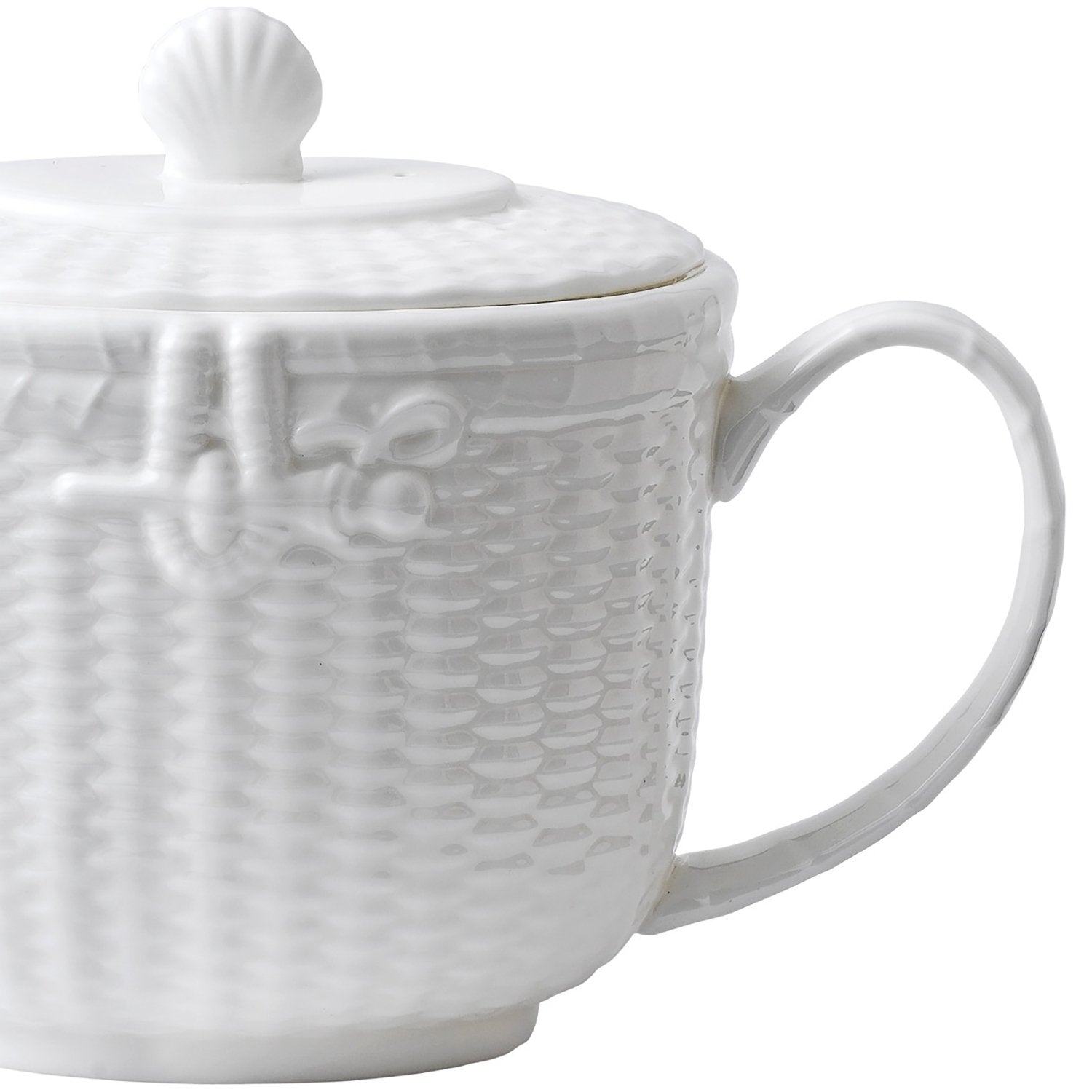 Wedgwood Nantucket Basket Teapot, 40.4 Oz, White