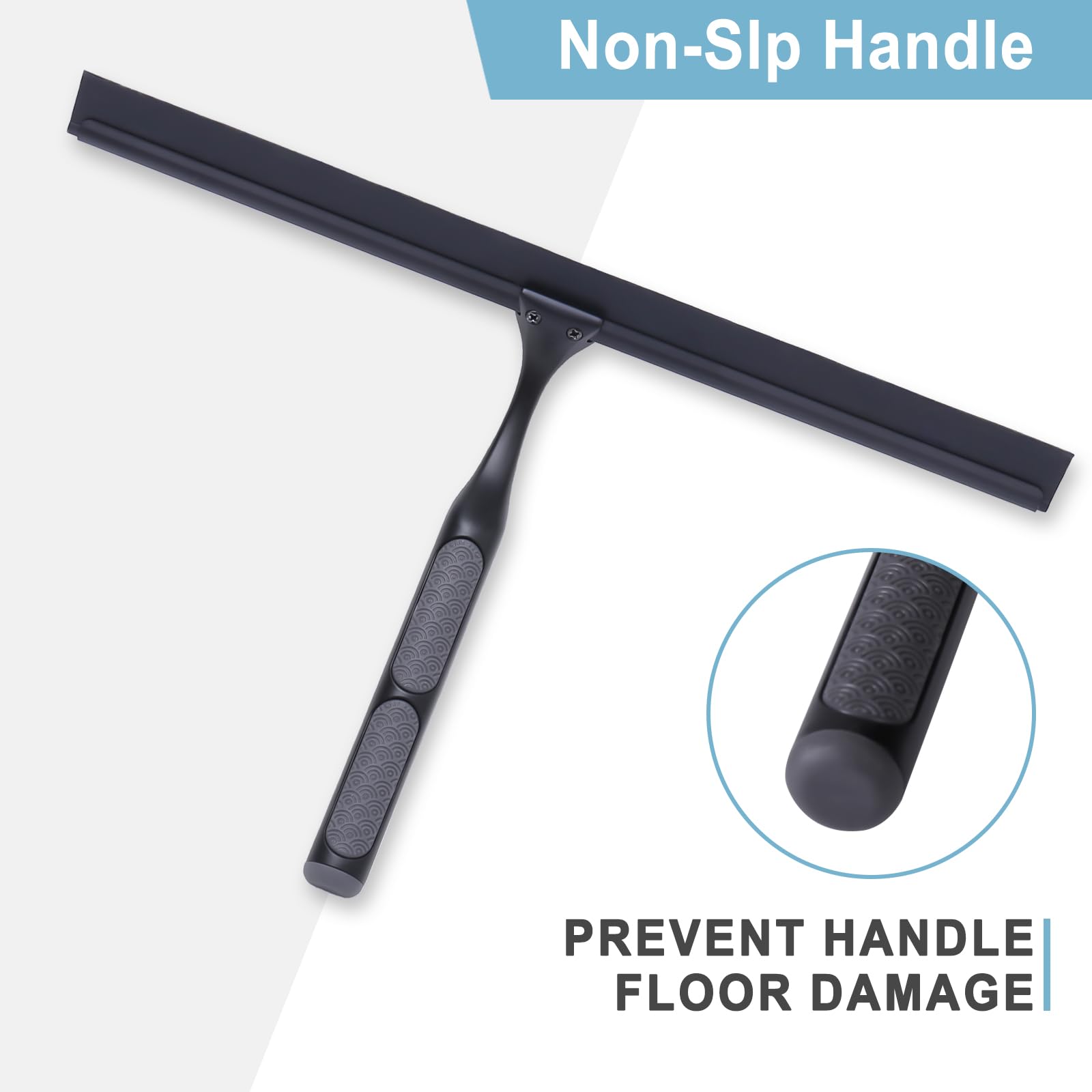 Luxear Shower Squeegee, 12-Inch Squeegee For Shower Glass Door, All-Purpose Stainless Steel Squeegee For Bathroom, Shower Doors,