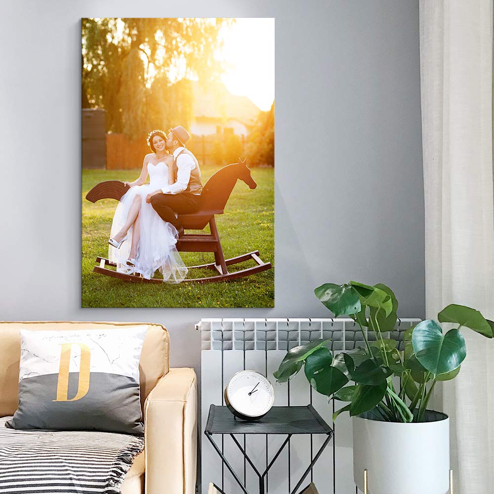 NWT Custom Canvas Prints with Your Photos for Wedding  Personalized Canvas Pictures for Wall to Print Framed 18x12 inches