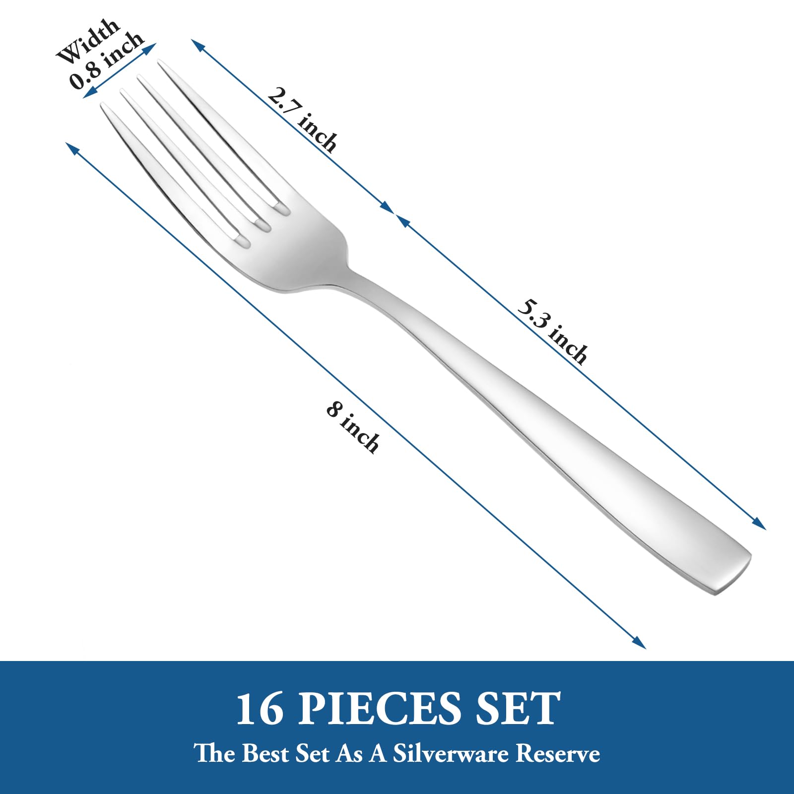 16 Piece Dinner Forks Set,Food Grade Extra-Fine Stainless Steel Dessert Forks,Table Forks,Salad Forks Silverware,Metal Forks For