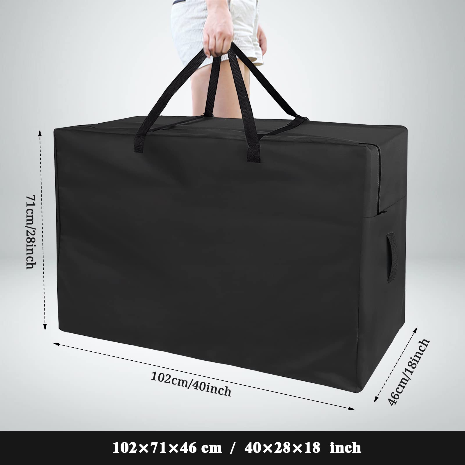 Folding Mattress Storage Bag, 40 Inch Heavy Duty Carrying Bag For 4-6 Inch Twin & Twin Xl Tri-Fold Mattress Sturdy Waterproof Cu