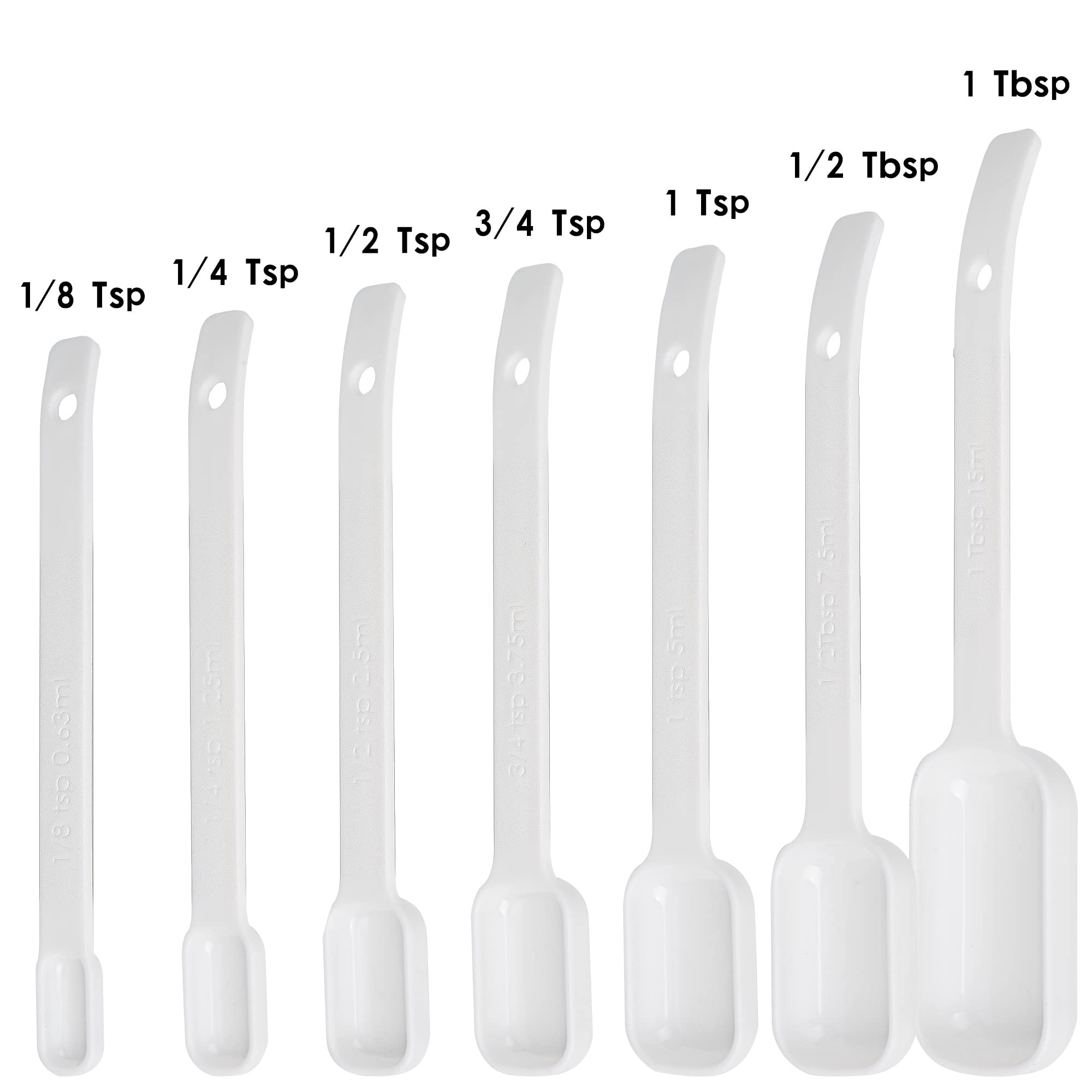 Spuvgvc Plastic Measuring Cups And Spoons Set, White Dry Measuring Cups Set With Spout And Leveler For Kitchen And Baking, Bpa F