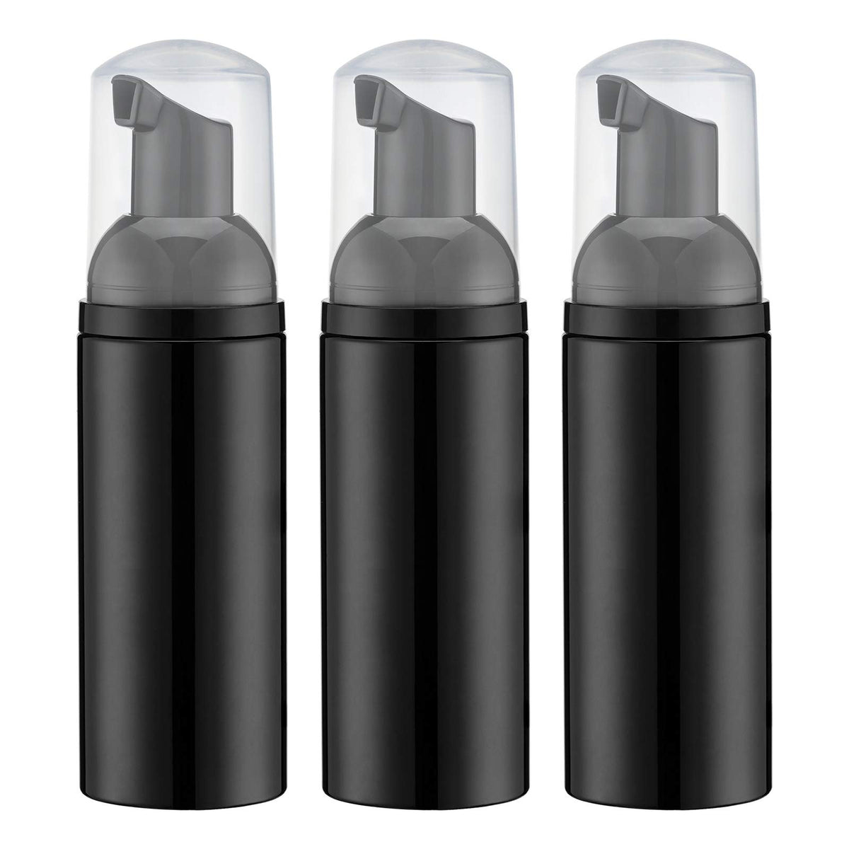 Tekson Soap Foam Bottle (Black Pump), Empty Travel Foaming Lash Shampoo For Cleanser, Dispenser (60Ml, 2 Fl Oz)