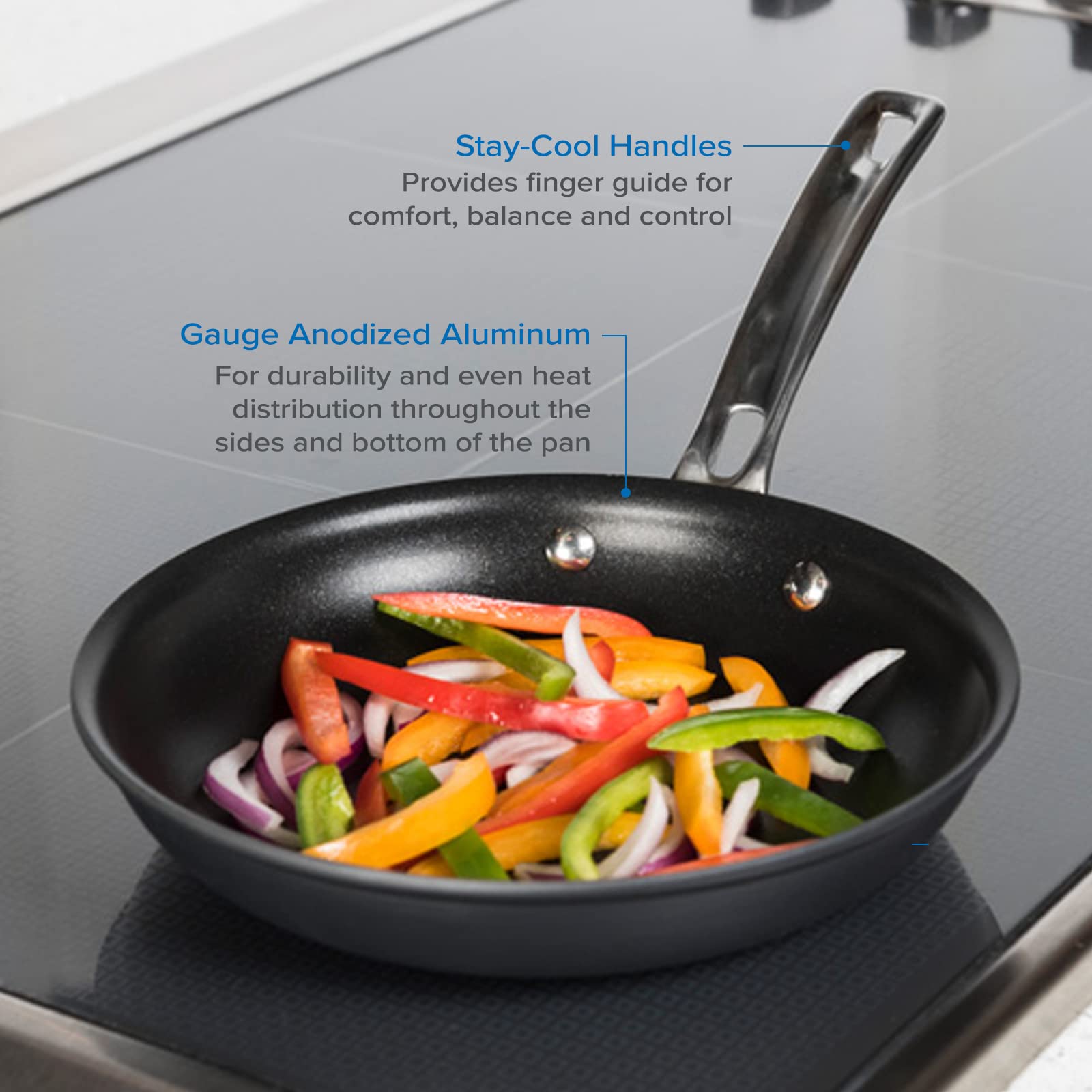 Viking Culinary Hard Anodized Nonstick Fry Pan, 8 Inch, Dishwasher, Oven Safe, Works On All Cooktops Including Induction