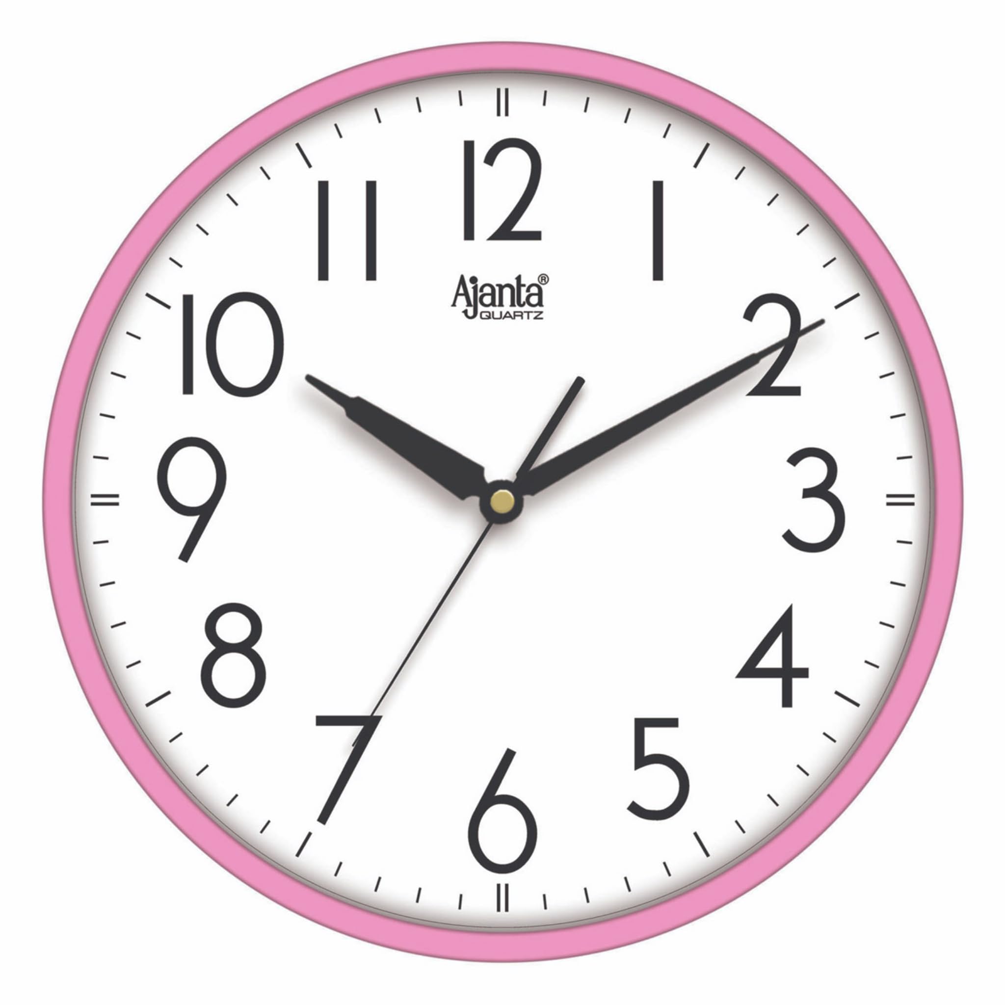 Ajanta Wall Clock For Living Room And Bedroom - 12 Inches, Pink (30 X 30 X 4 Cm)