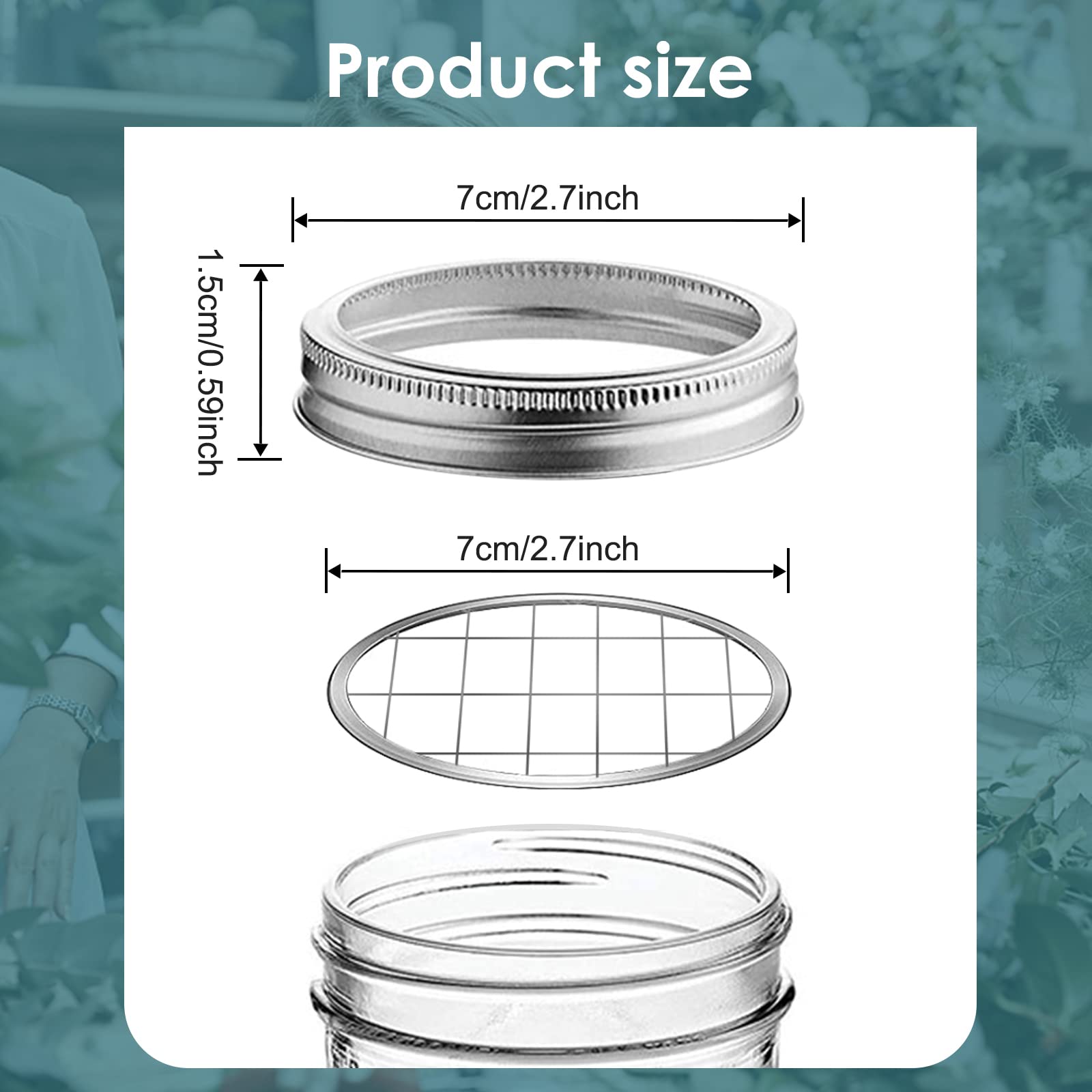 10 Pack Mason Jar Flower Frog Lid Mason Grid Flower Organizer Lid Insert For Valentine'S Day Home Kitchen Office Regular Mouth M