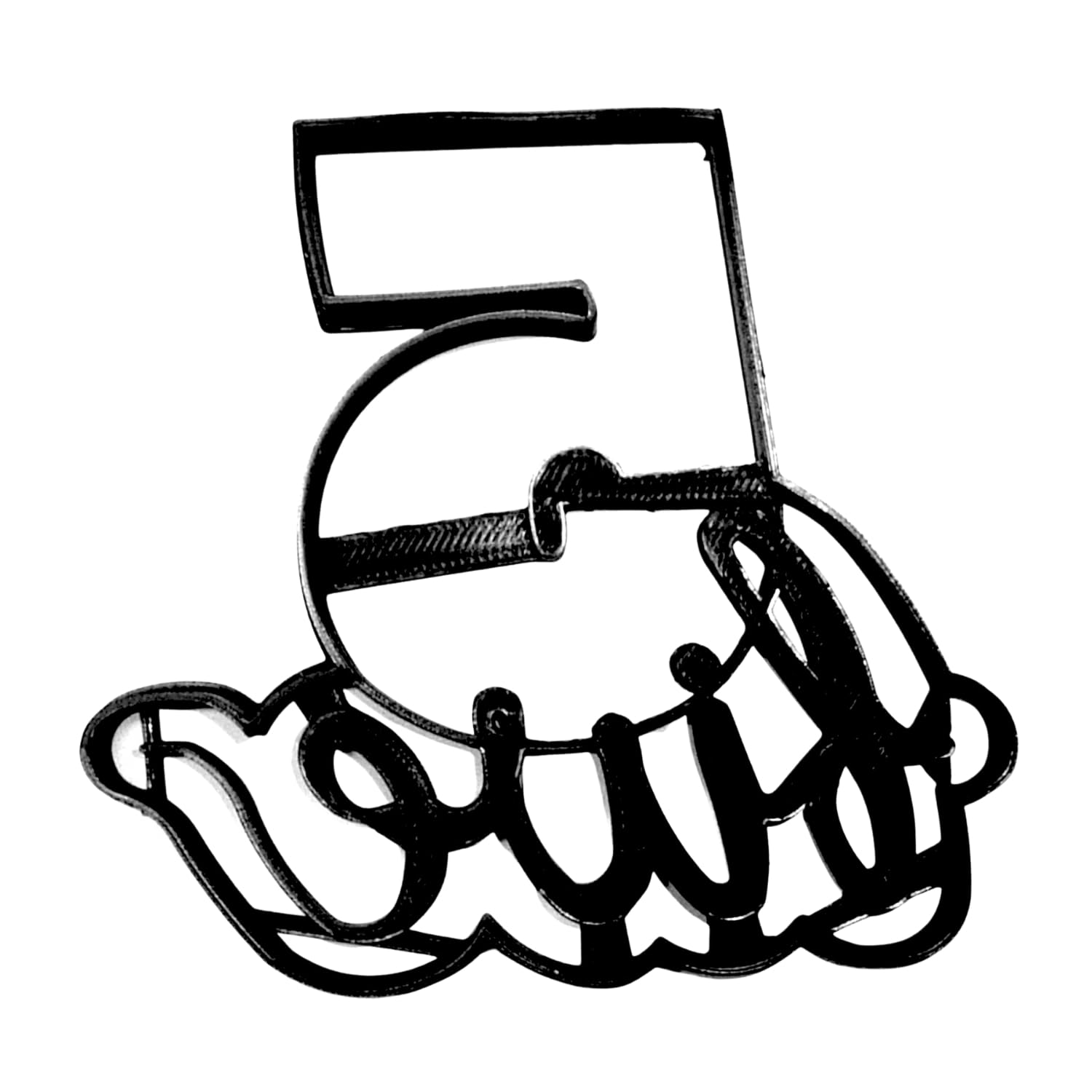 Number Five 5 With Word Birthday Anniversary Party Age Detailed Cookie Cutter Made In Usa Pr2406