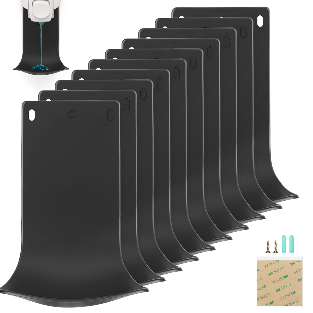 Ziozertt 10Pcs Dispenser Drip Tray Wall Mount Soap Dispenser Bracket,Laundry Detergent Drip Catcher Prevent Dripping And Sprayin