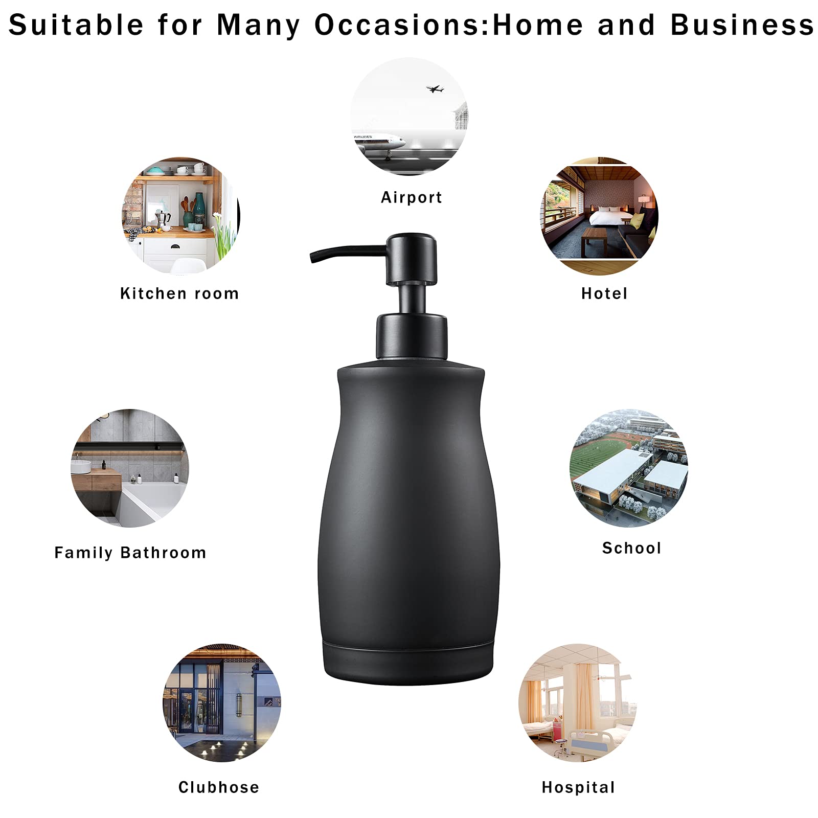 Zebeyima Modern Light Luxury Soap Dispenser With Funnel, Brushed Silver, 304 Stainless Steel, Metal Pump Hand Sanitizer Bottle F