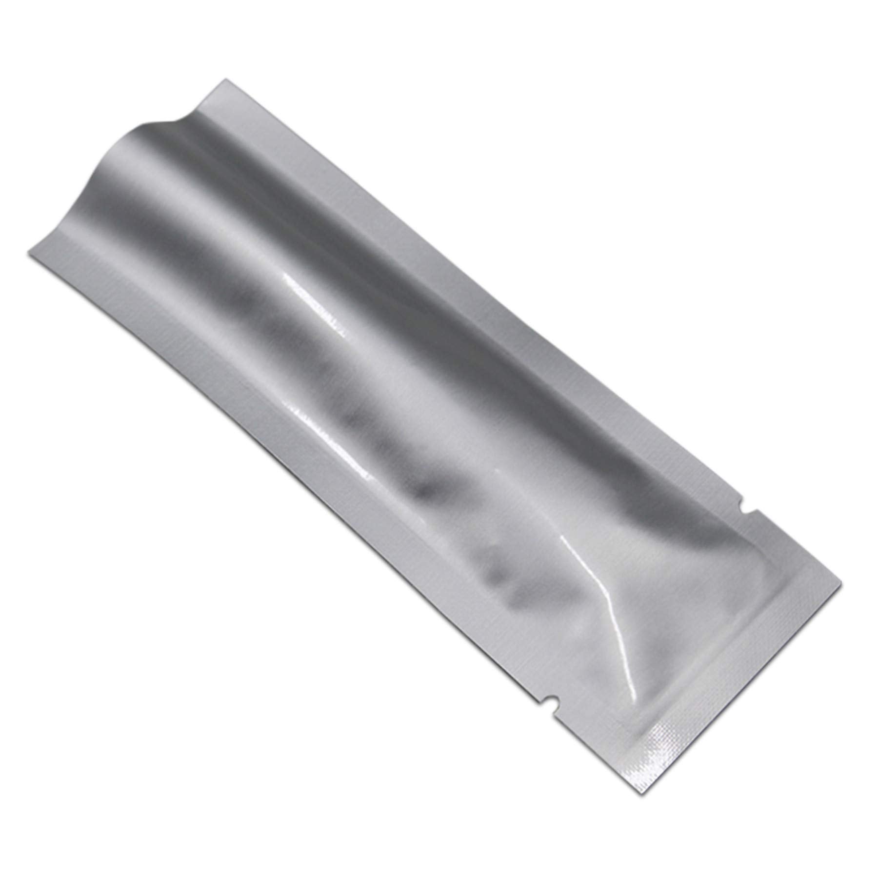 Pabck 100 Pcs 2.36X9.45 Inch (Inside Size 1.97X9.05 Inch) Coffee Food Storage Heat Sealable 3.34Mil Mylar Pure Foil Bag Vacuum P