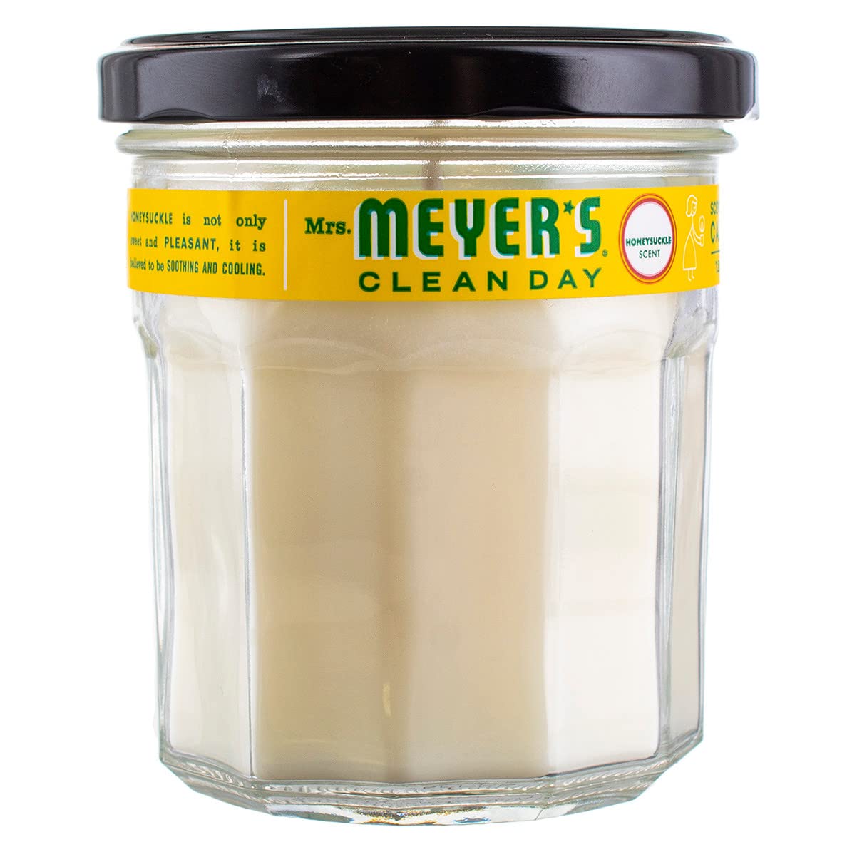 MRS. MEYER'S CLEAN DAY Aromatherapy Candle, 35 Hour Burn Time, Made with Soy Wax and Essential Oils, Honeysuckle, 7.2 Oz, Pack o