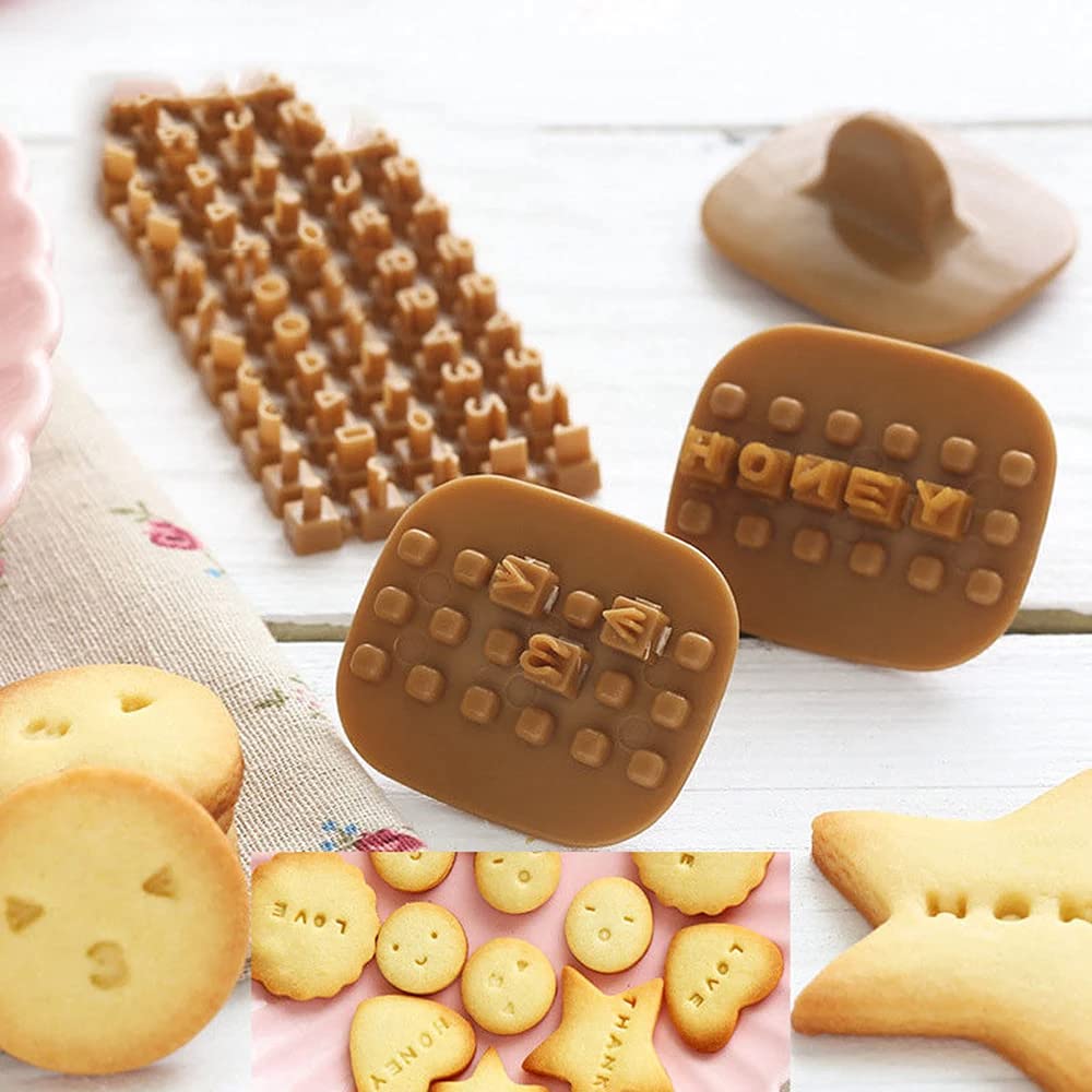 Pack Of 100 Alphabet Number Letter Cookie Cutters Set Stamp Press Biscuit Fondant Decorating Baking Tools