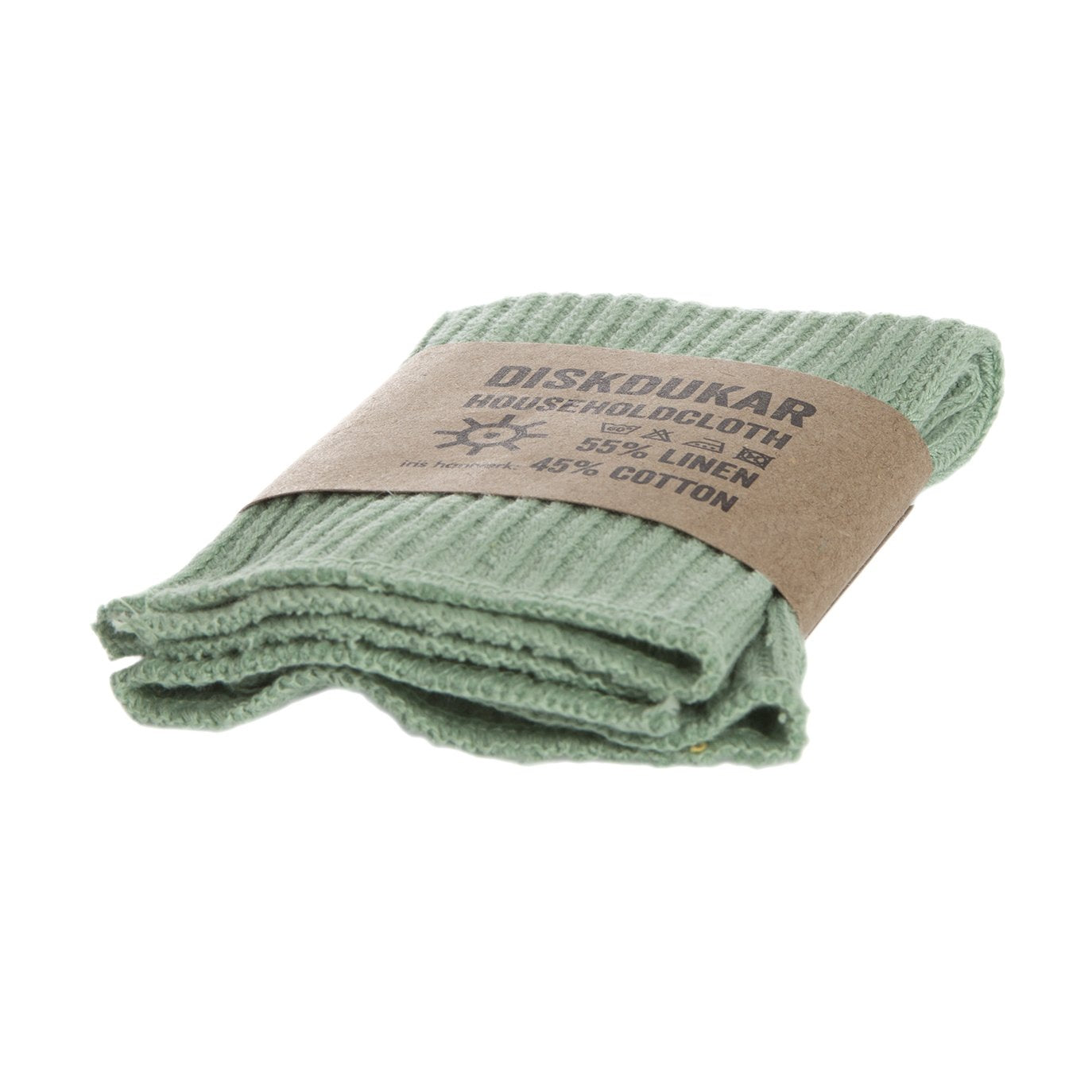 Iris Hantverk Knitted Linen And Cotton Dish Cloth, Frosty Green