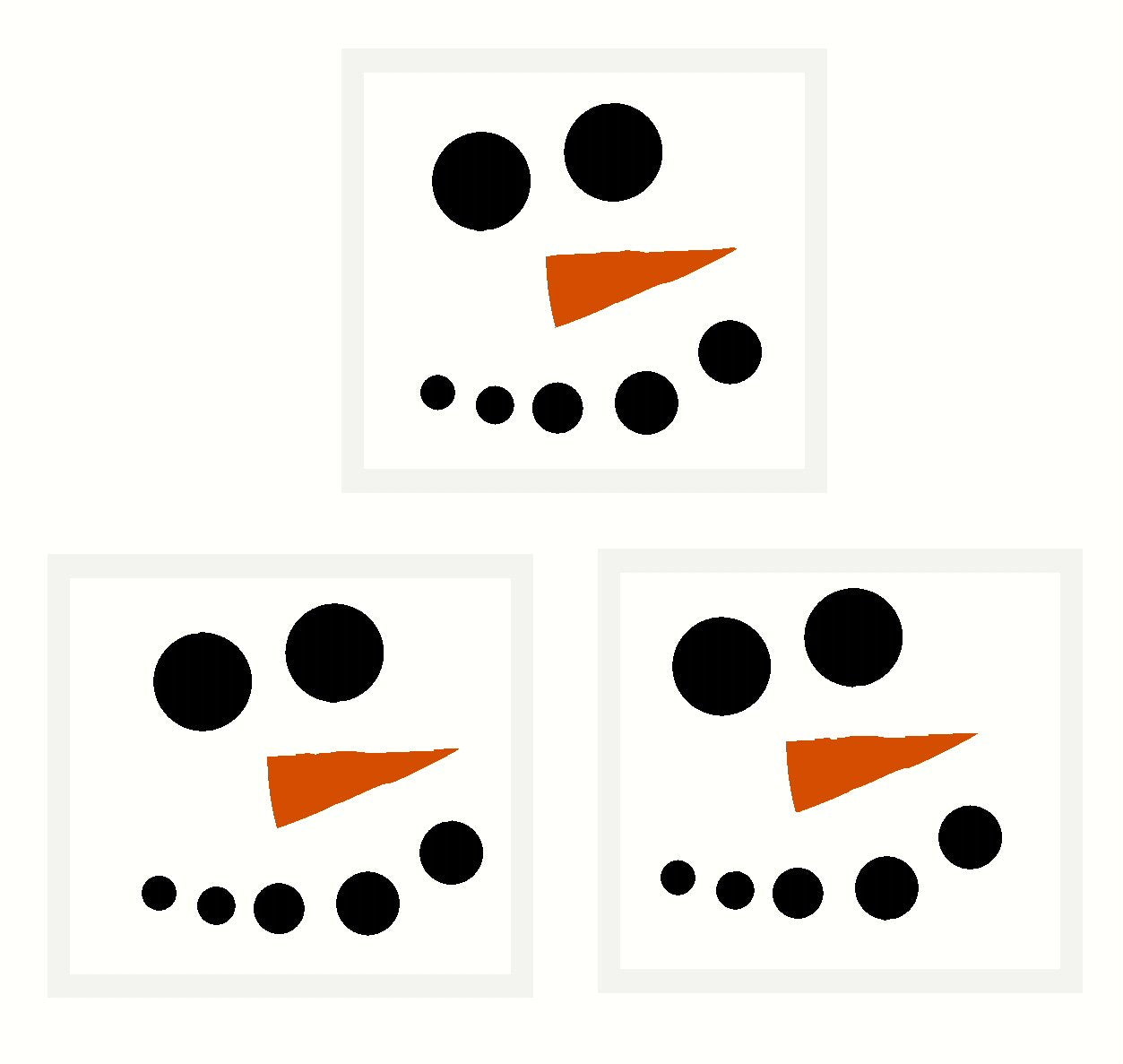 Wall Decor Plus More Wdpm3297 Snowman Face With Carrot Nose Winter Wall Decal Art For Seasonal Decor, 3-Inch, Black/Orange Nose,