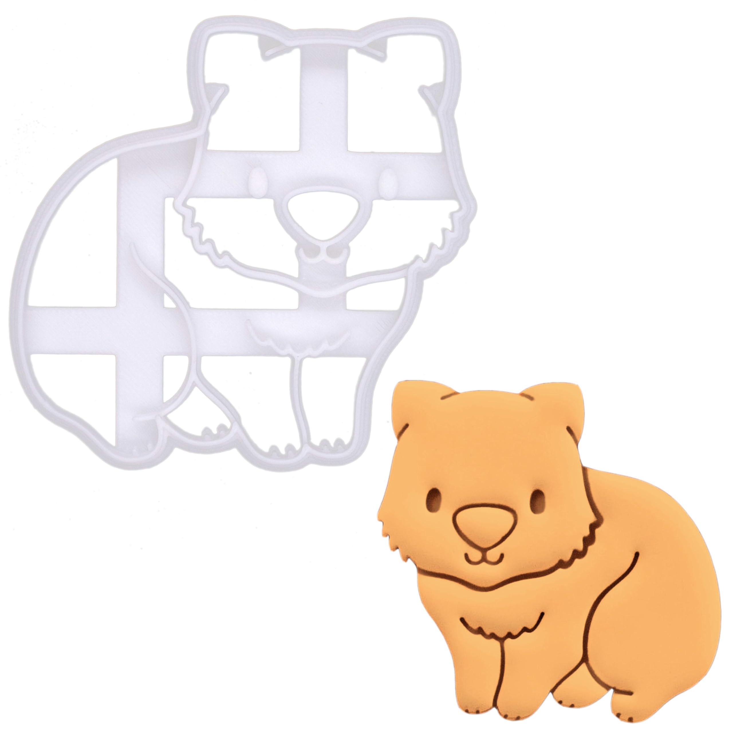 BAKERLOGY Kawaii Wombat Cookie Cutter - Bake Animal themed Cookies, Detailed Biscuit Cutter Design for Baking and Crafts, ideal 