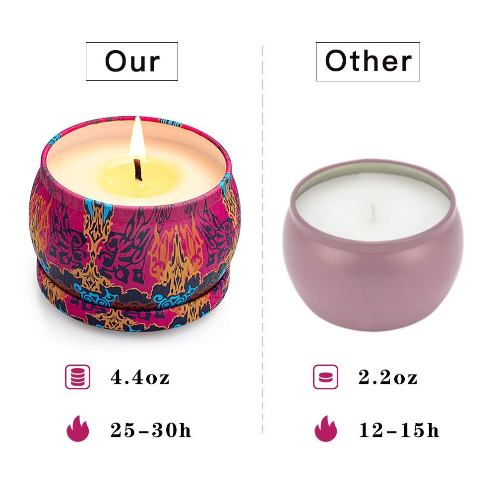 LKDJR Scented Candles Gift Set, 4 Pack Aromatherapy, 120H Burn, Multicolor, Ideal for Stress Relief & Gifting