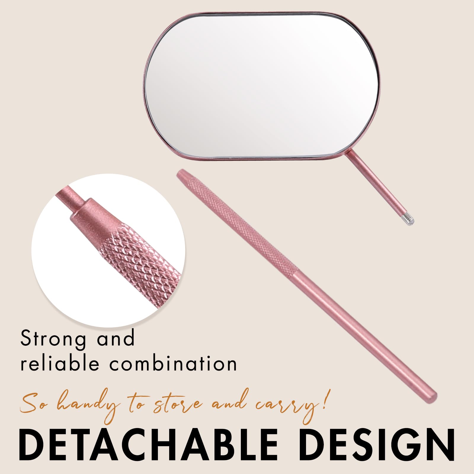 Embagol Lash Mirror Extra Large Makeup Mirror For Eyelash Extensions Detachable Stainless Steel Square Round Lash Extension Acce