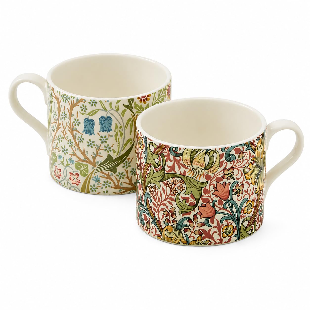 Spode Morris & Co 12 oz Mugs, Set of 2, Blackthorn & Golden Lily