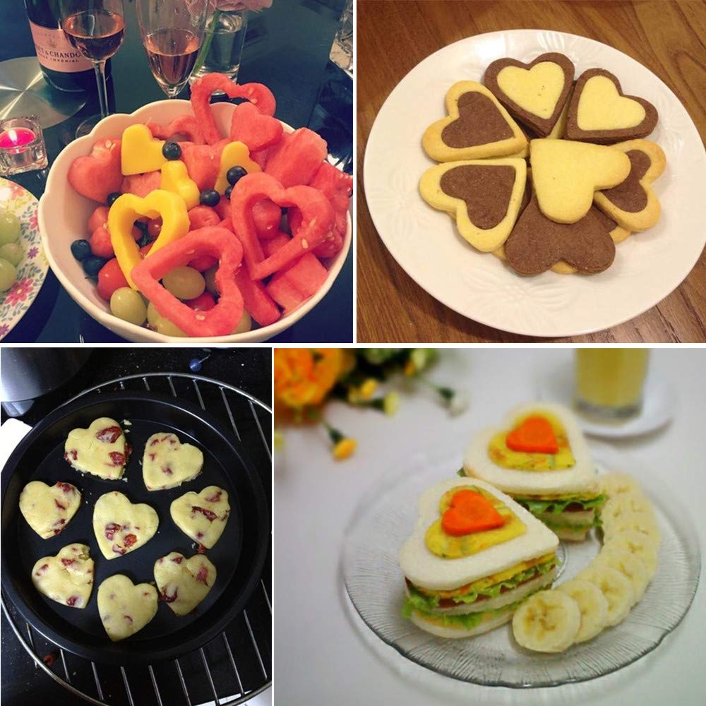 Bakingworld Heart Cookie Cutter Set,9 Piece Heart Shapes Stainless Steel Cookie Cutters Mold For Cakes Biscuits And Sandwiches,0