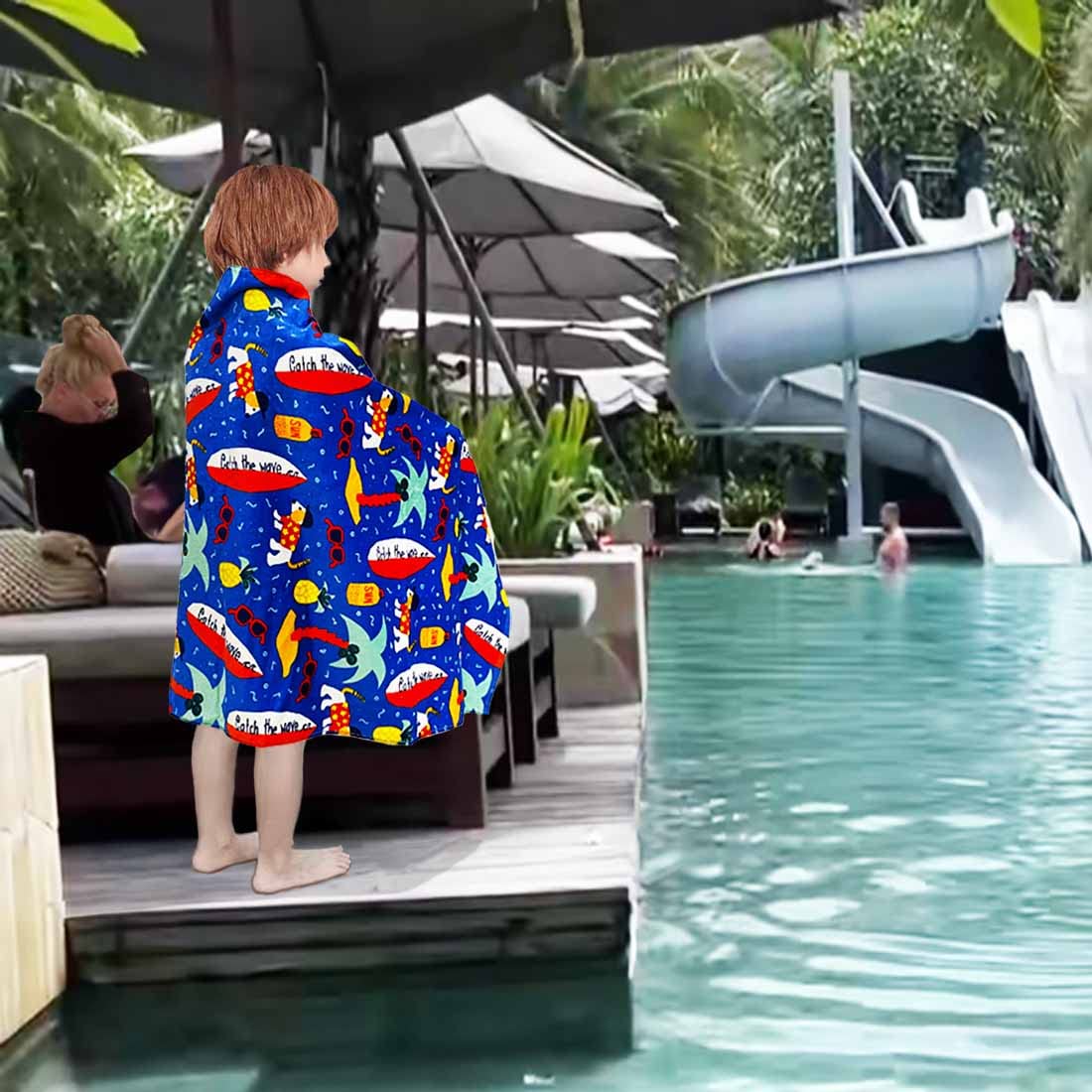 YIFONTIN Beach Towel for Kids  Velour Terry Blanket Throw 100% Cotton 25.5X51 inches for Swim Bath Camping  Surfboard Puppy Dogs.
