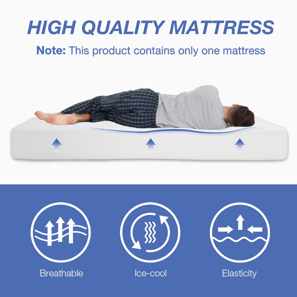 6/8/10/12 inch Gel Memory Foam Mattress for Cool Sleep & Pressure Relief  Medium Firm Mattresses CertiPUR-US Certified/Bed-in-a-Box/Pressure Relieving (8 in  Queen)