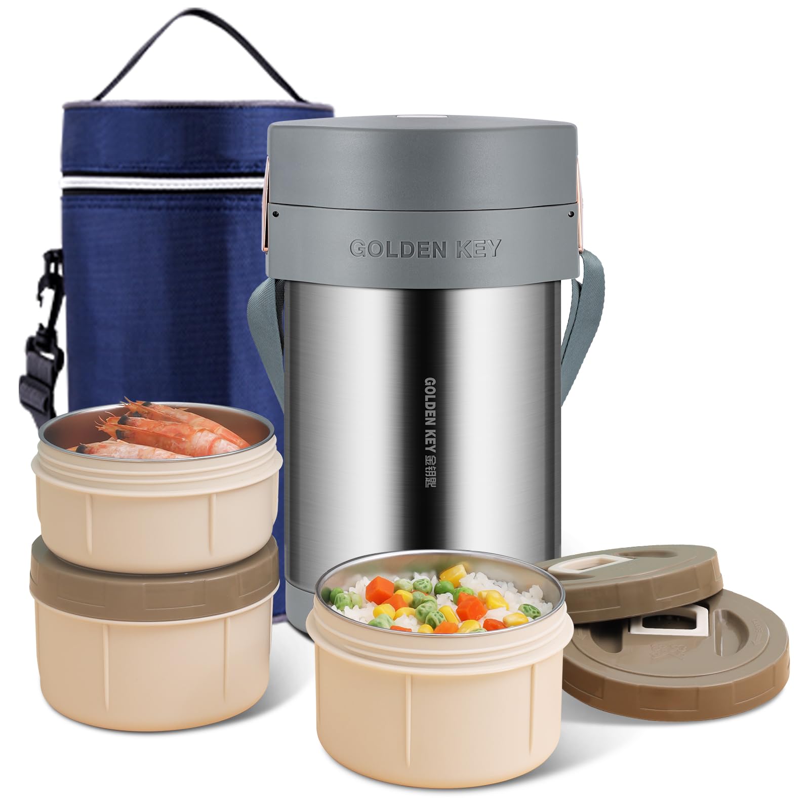GOLDEN KEY 74 oz Stainless Steel Wide Mouth Large Food Thermo Hot Food Jar