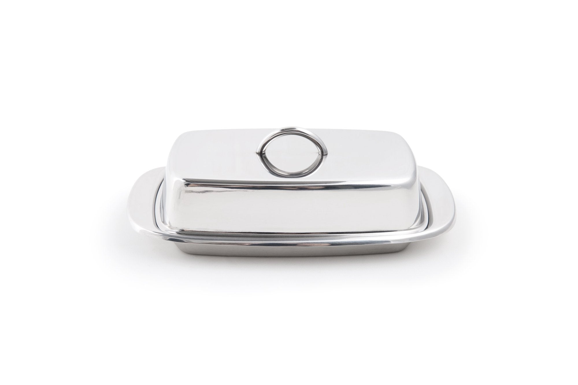 Fox Run Stainless Steel Double Covered Butter Dish, 7.5''