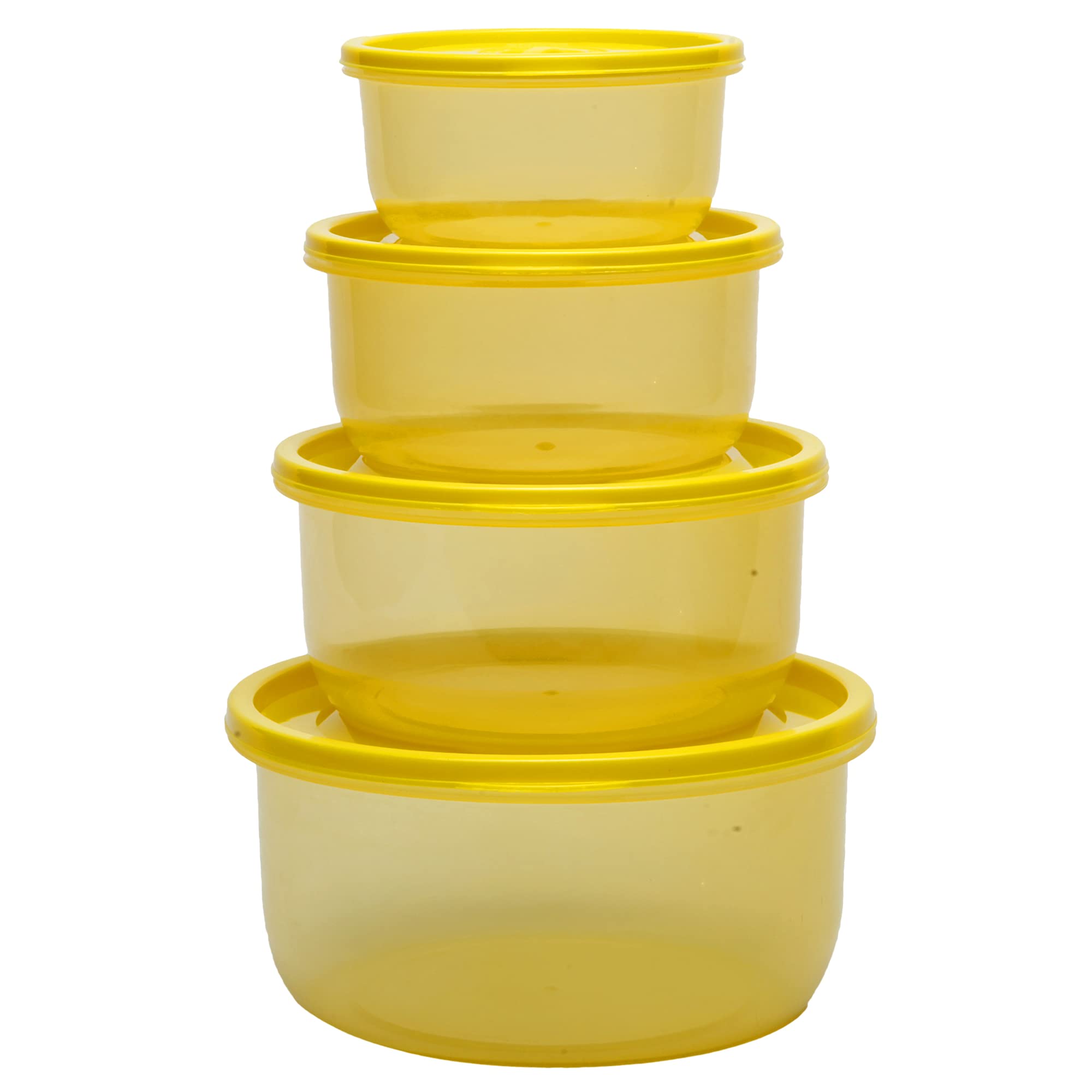 Gluman Plastic Microwave Container Set of 4 With Vent Knob For Steam Release | 100% Food Grade | Dishwasher Safe | Freezer Safe