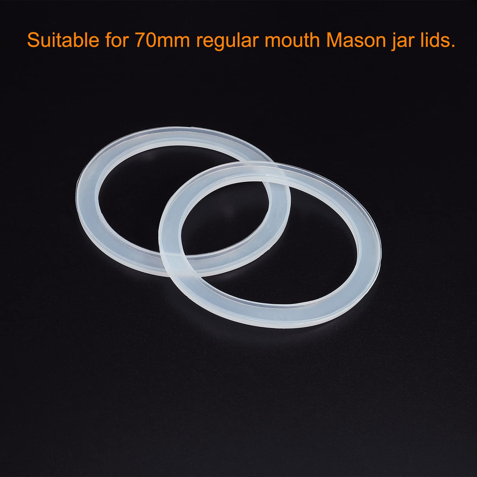 Patikil 70Mm Regular Mouth Silicone Sealing Rings, 20 Pack Reusable Leak-Proof Gaskets For Mason Jar Lids, Translucent
