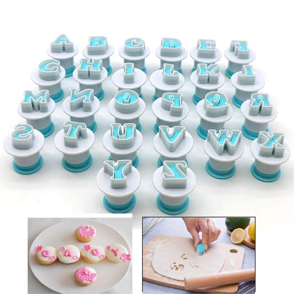 26Pcs/Set Cookie Stamp Impress Cookie Cutters Alphabet Letter And Number Fondant Cake Biscuit Mold Letter Shape Diy Cookie Biscu