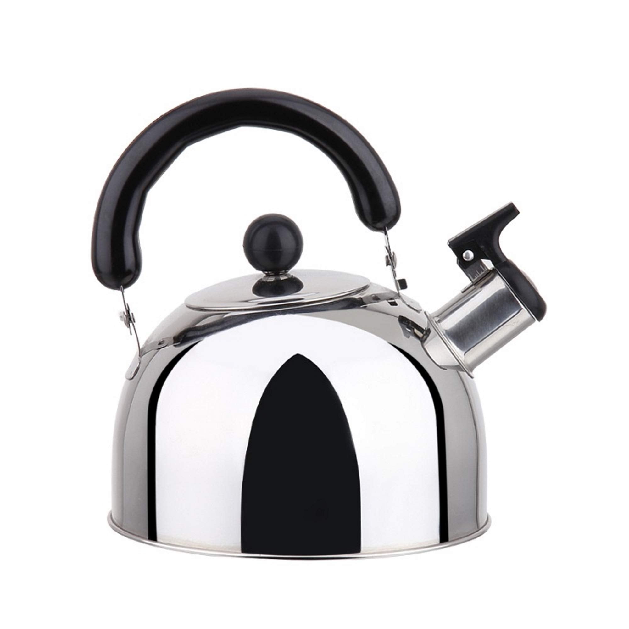 Stainless Steel Stovetop Whistling Tea Kettle Classic Teapot with Ergonomic Handle, Works on Induction Cooktops 3 Liters 2405