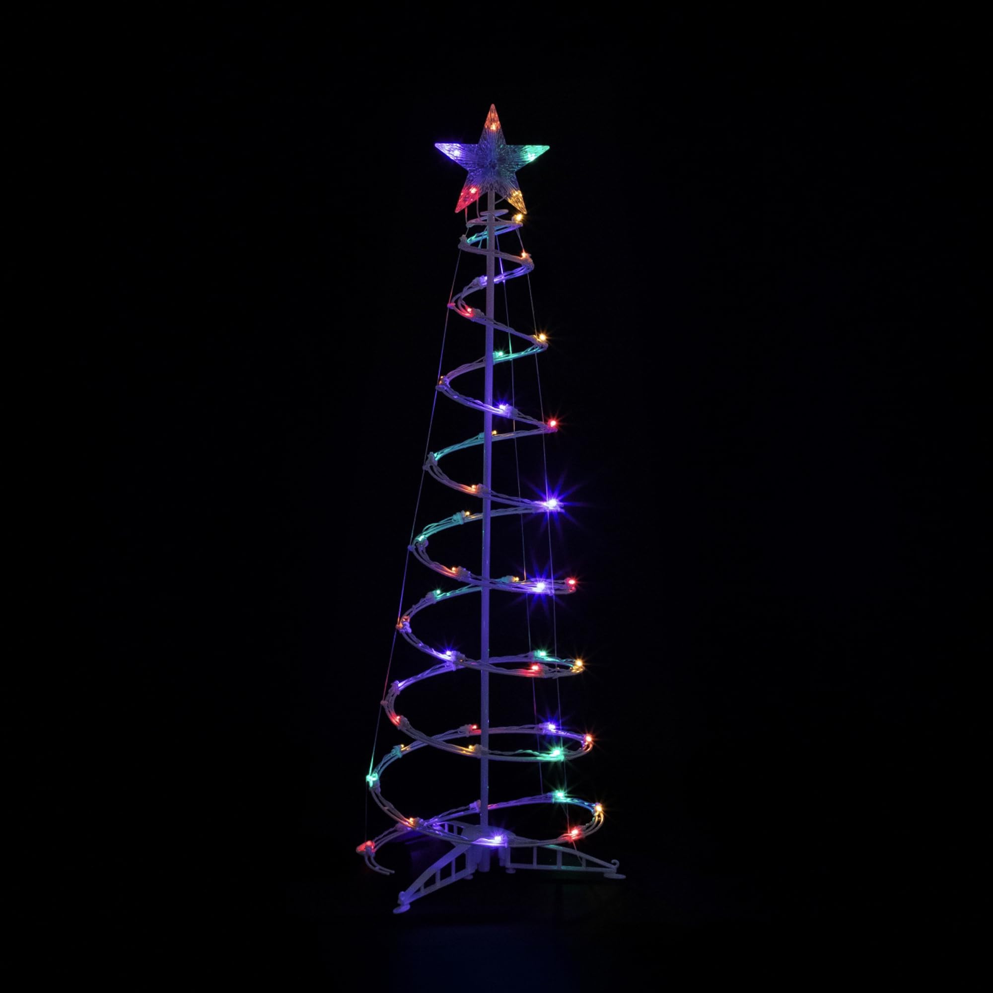 LED Lighted Spiral Outdoor Christmas Tree - 4  - Multi Lights