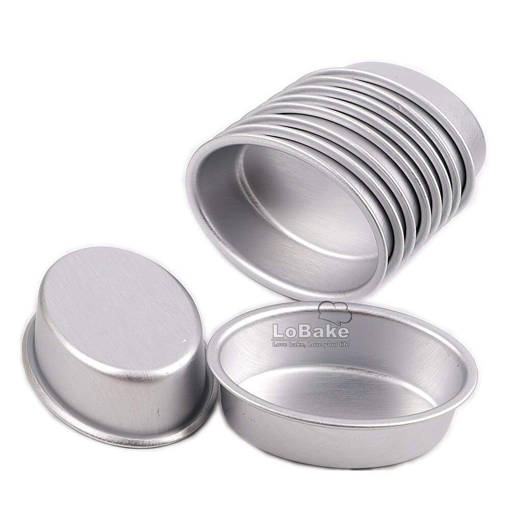 Lobake 10Pcs Mini Size Oval Egg Shape Aluminium Alloy Metal Cheese Pan Cake Mold Bread Mould Tart Holder Pudding Jelly Tin Diy B
