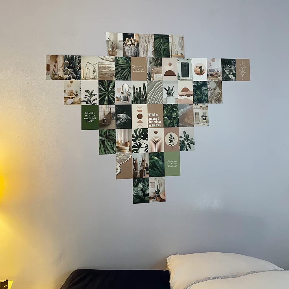 Bopart 70Pcs Wall Collage Kit Aesthetic Picures, Green Plant Room Decor Aesthetic Collage Picture Wall Decor For Teen Girls/Boys