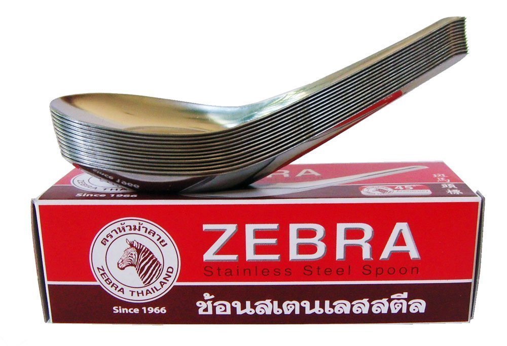 Zebra Spoon Pack Of 24 Zebra Thai Chinese Asian Stainless Steel Rice S ...