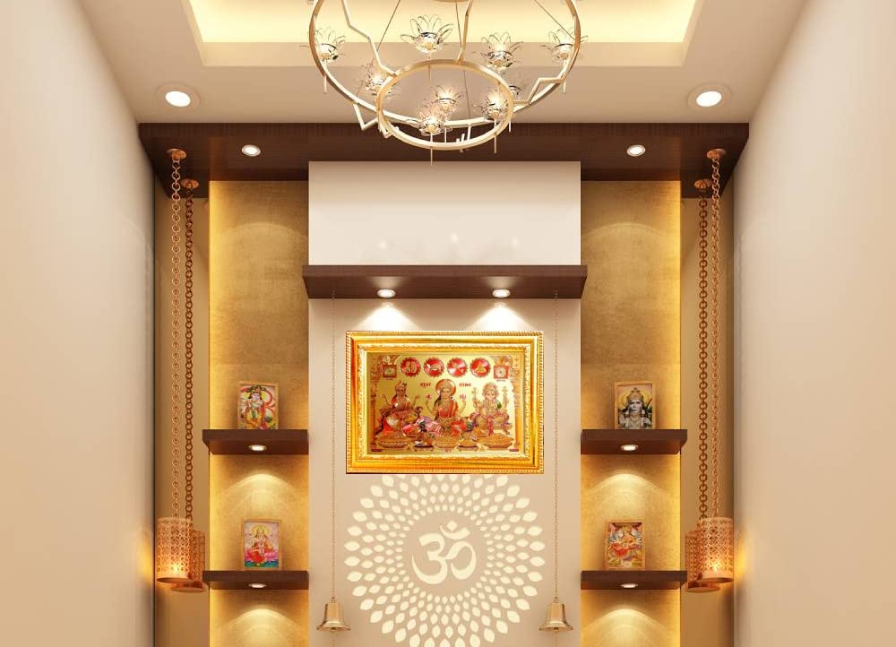 VCARTNOW Laxmi Ganesh Saraswati Photo Frame | God Photo Religious Framed Painting for Wall and Pooja/Hindu Bhagwan Devi Devta Ph