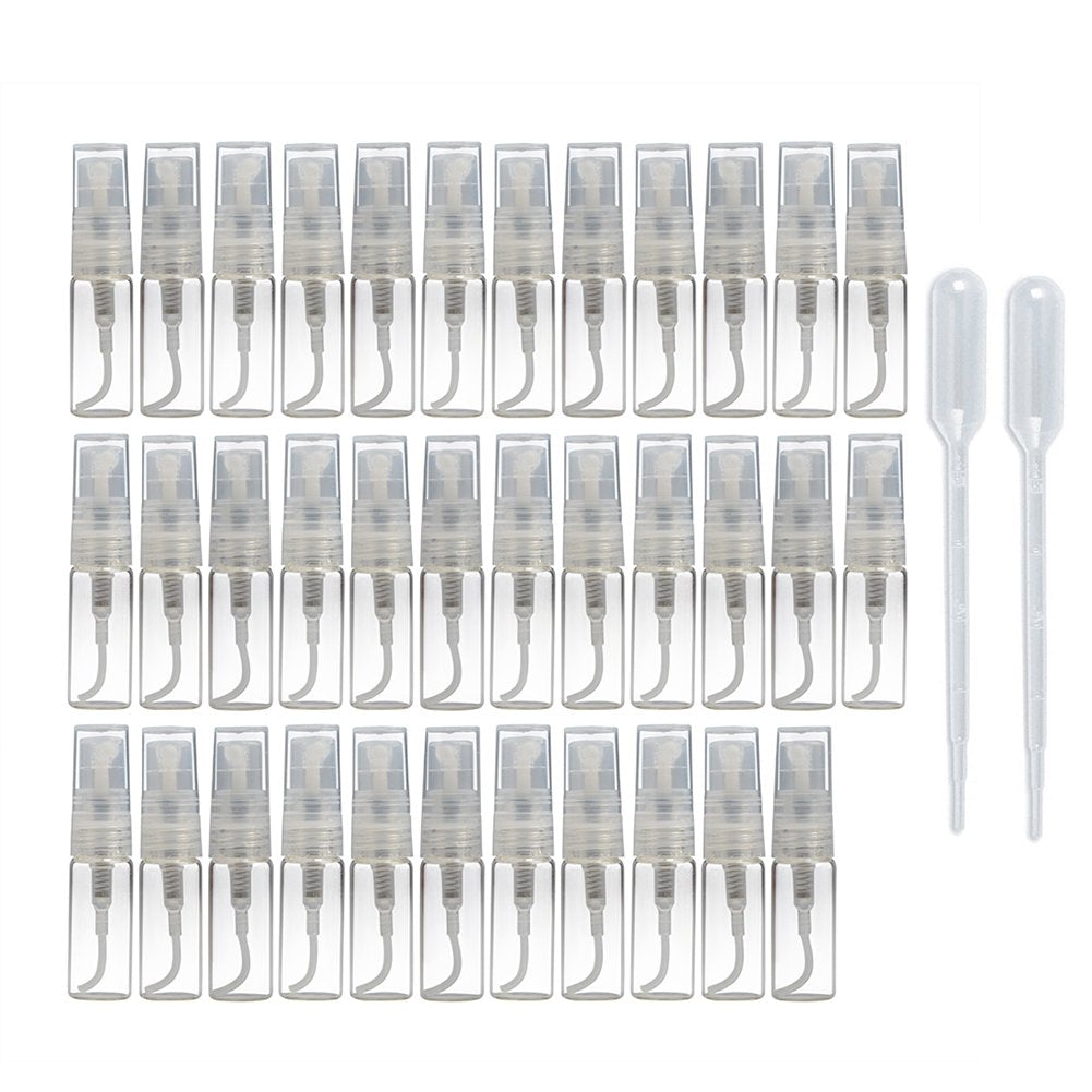 Enslz 35Pcs Mini Portable Clear 3Ml Glass Bottle Atomizer Refillable Perfume Bottle For Party Or Travel Tool