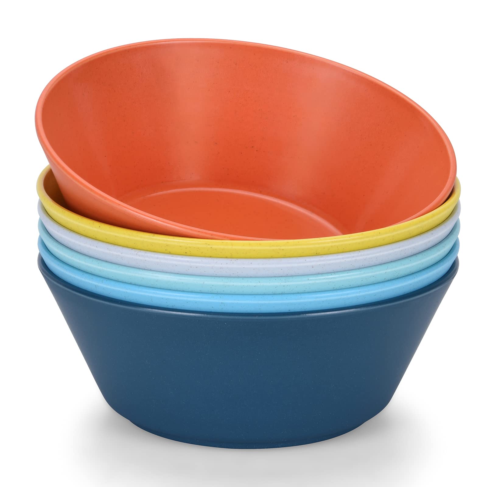 Unbreakable Large Cereal Bowls Set Of 6, 32 Ounce Bpa-Free Microwave And Dishwasher Safe Salad Bowls, Stackable Color Kitchen Bo