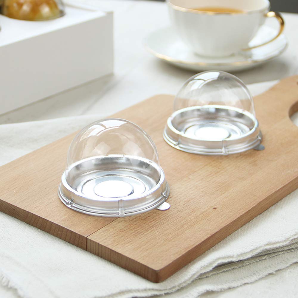 Echodone 50 Set Clear Plastic Mini Cupcake Boxes Muffin Pod Dome Muffin Single Container Box Wedding Birthday Gifts Boxes Suppli