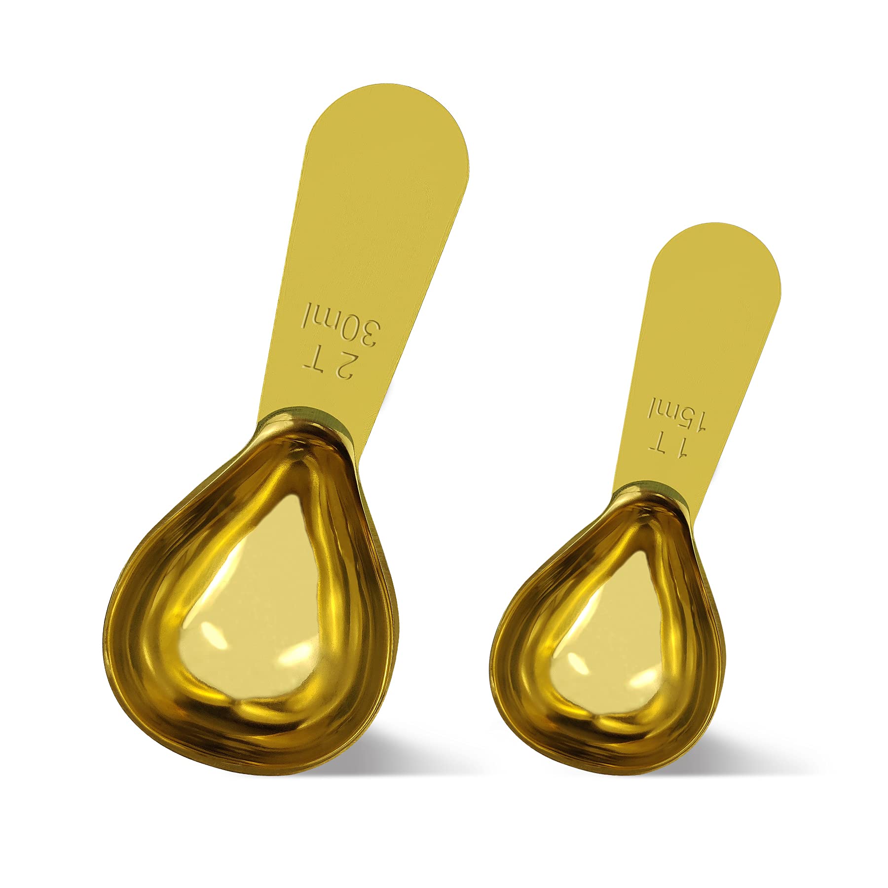 2 Pieces Stainless Steel Coffee Scoops Set(1 Tbsp,2 Tbsp) Durable Coffee Spoons With Ergonomic Handle Measuring Tablespoon For C
