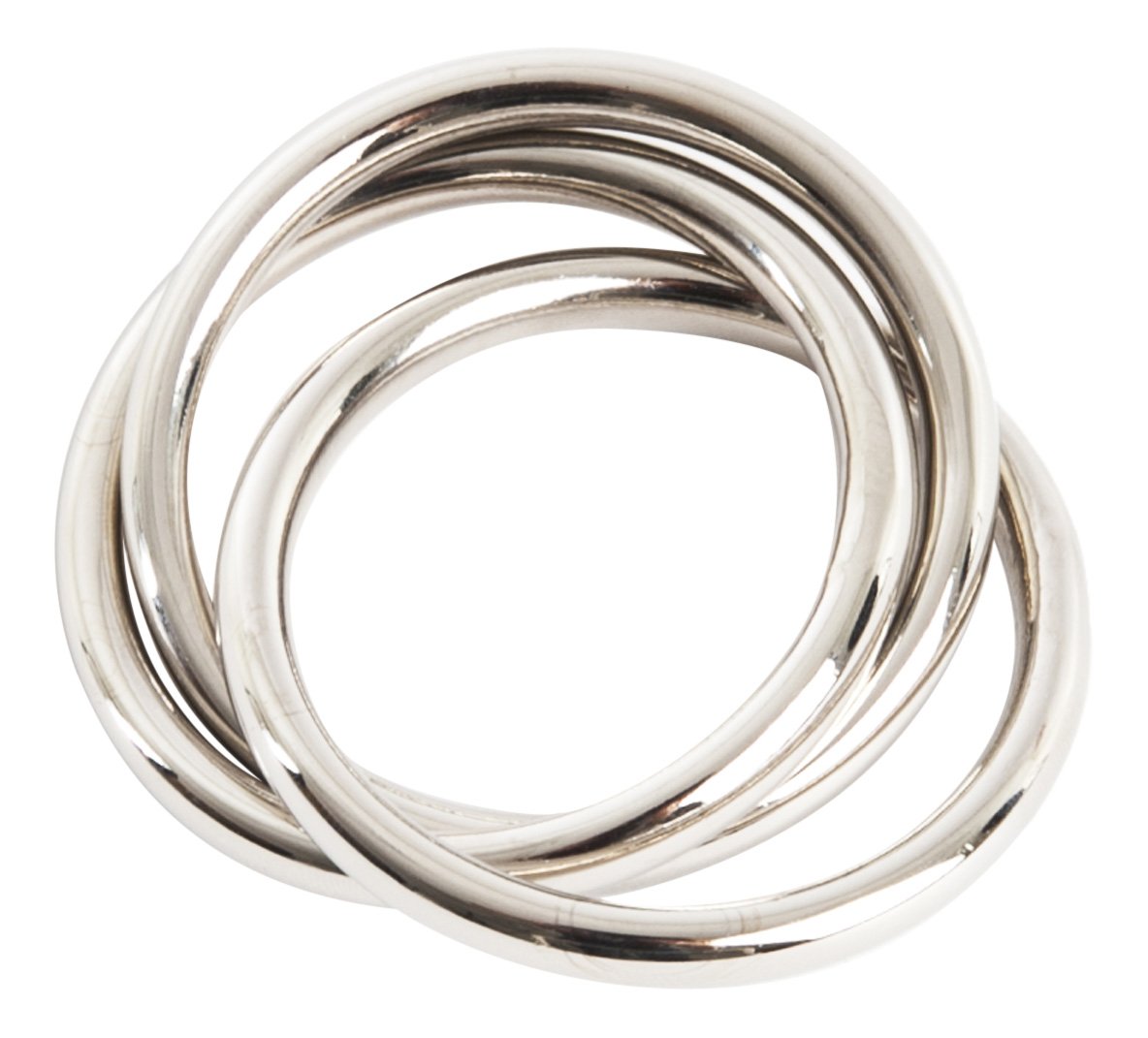 Saro Lifestyle Nr543.S Three Napkin Rings (4 Pack), Silver