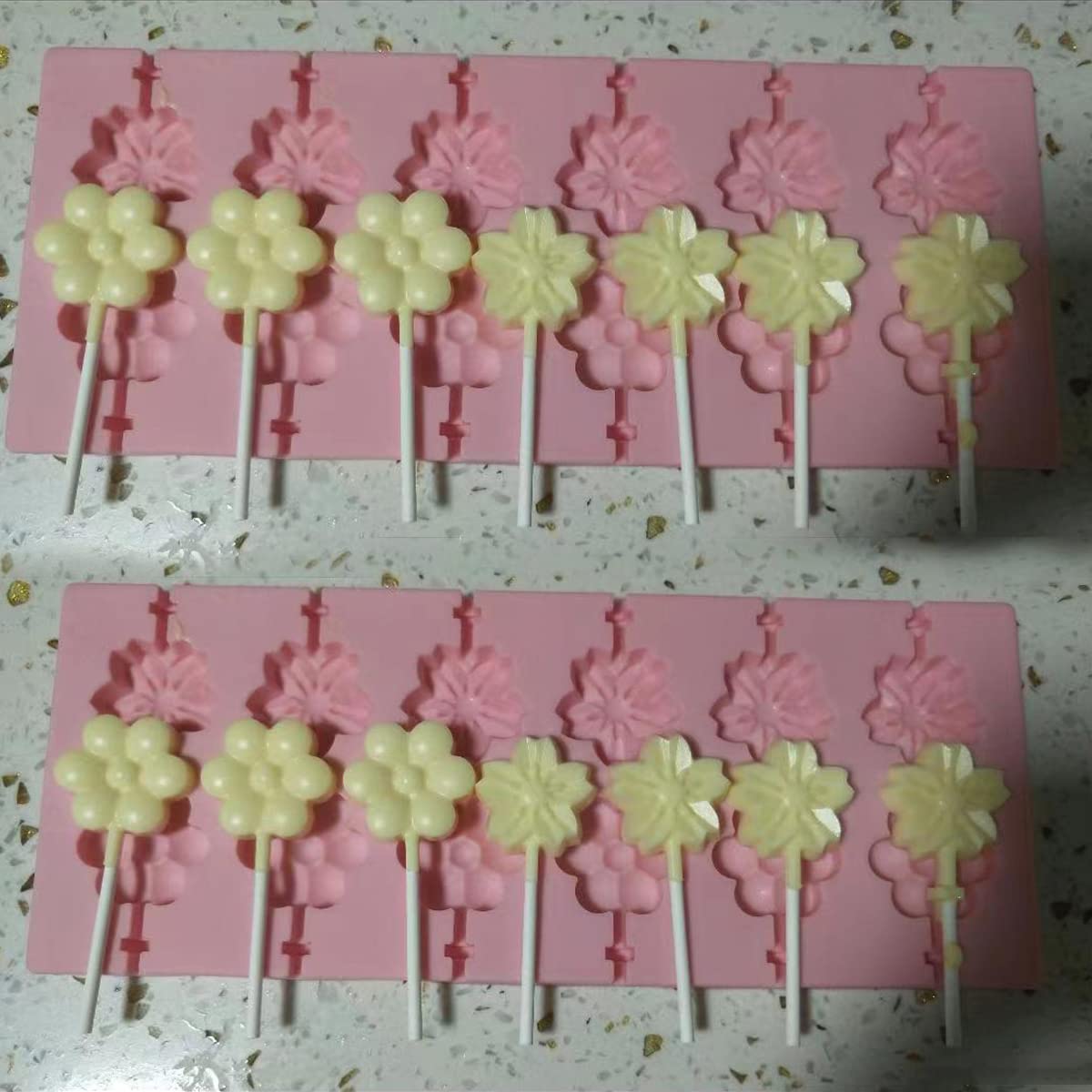 Hlcm Silicone Flower Lollipop Mold - Chocolate Lollipop Mold Can Be Used To Make A Variety Of Handmade Candies Such As Chocolate