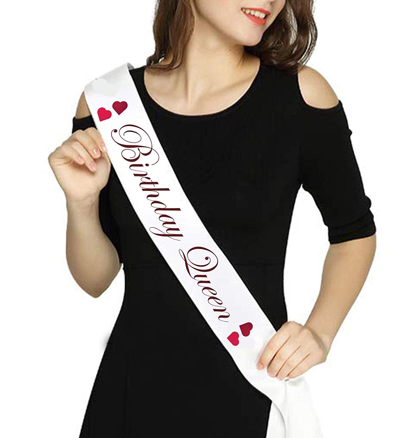 Yuvi Gift Gallery Satin Birthday Queen Sash with Lettering, Multicolour