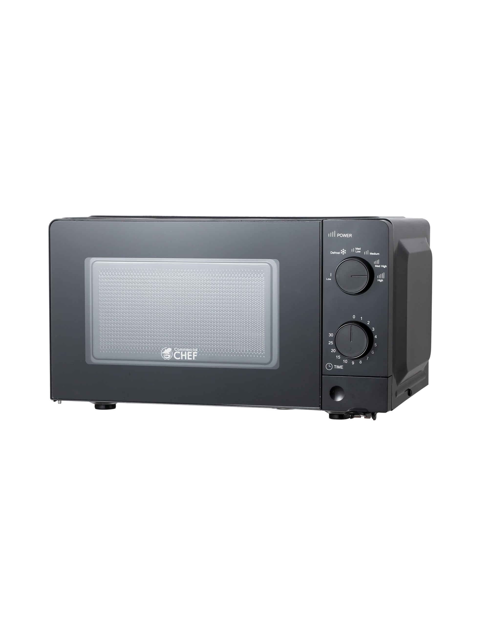 Commercial Chef 0.6 Cu. Ft. Countertop Microwave Oven, Mechanical Dial Controls, 700W, Pull Handle Door, 6 Power Levels, CHM660B
