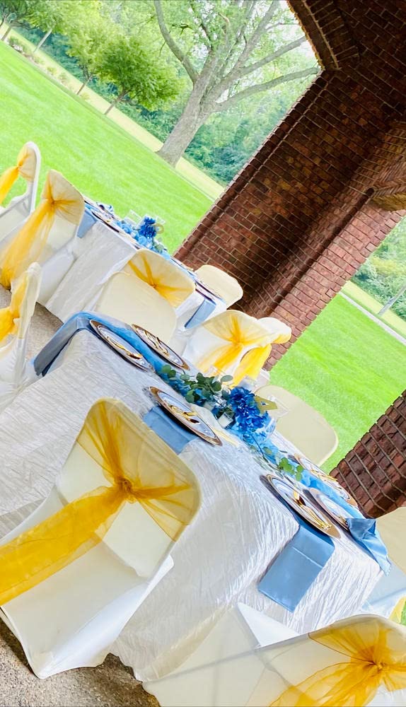 Your Chair Covers - 90 Inch Round Crinkle Taffeta Tablecloth - White  Crushed Shiny Dining Table Cloth for Wedding Party Birthday Baby Bridal Shower