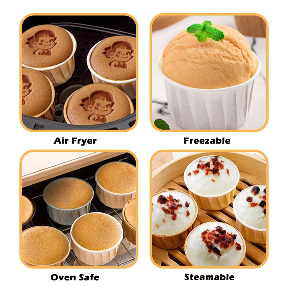 Tie-Dailynec 200 Pcs Cupcake Liners Muffin Standard Size, Baking Cups Greaseproof Wrappers Paper Cupcake Holders For Wedding Bir