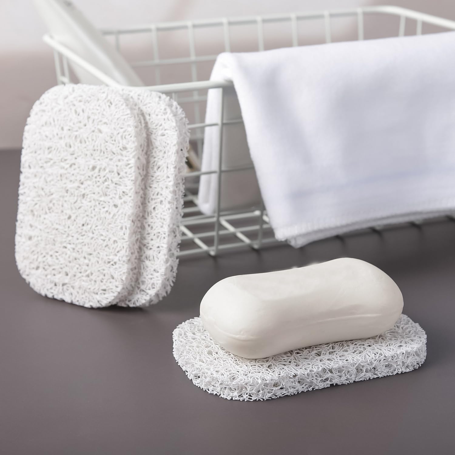 Soap Holder Pad,4Pcs White Bpa-Free Soap Savers Pads For Soap Dish,Easy To Clean Soap Lifting Pads Suitable For Shower Kitchen B