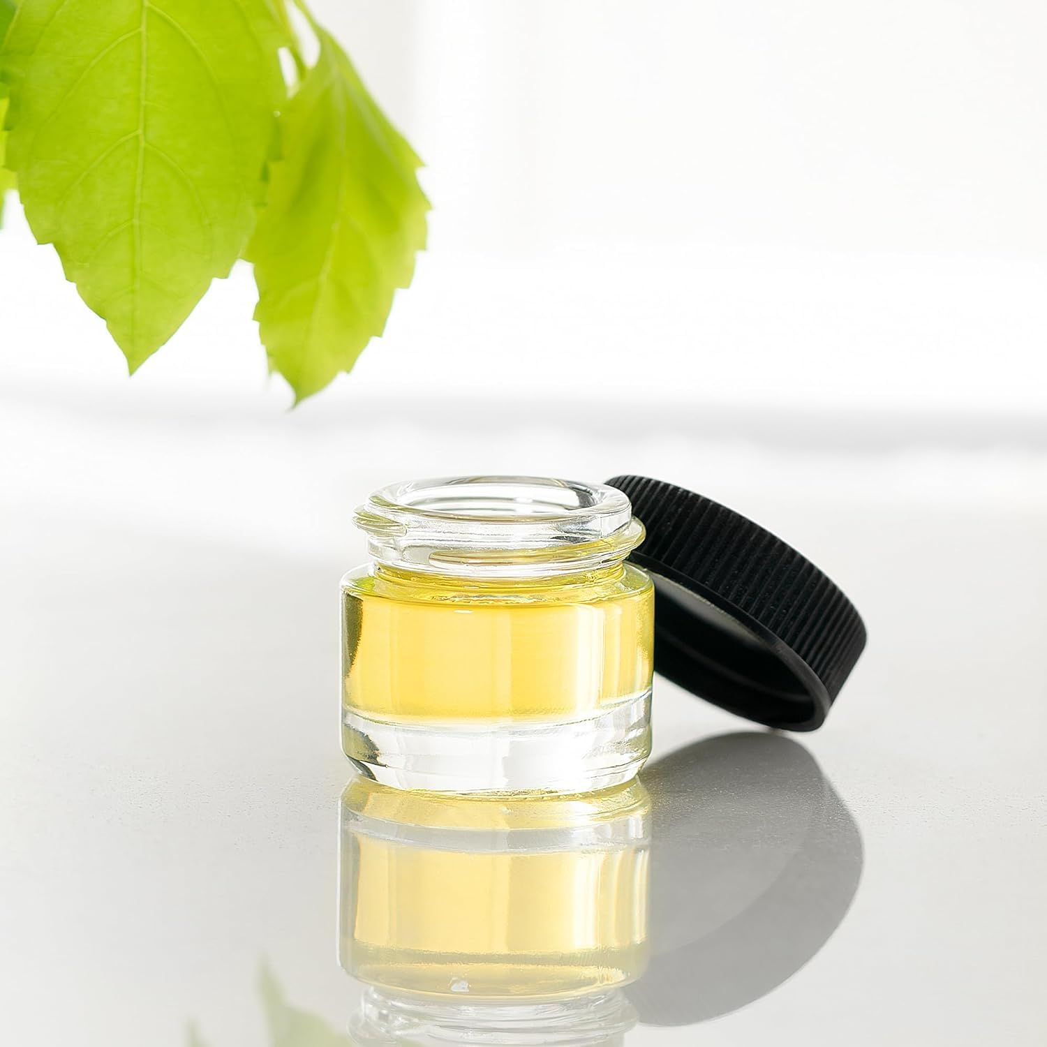 (200 Pack) 5Ml Thick Glass Jars With Black Lids - Airtight Containers For Oil, Lip Balm, Wax, Cosmetics - Mini Refillable Jars G