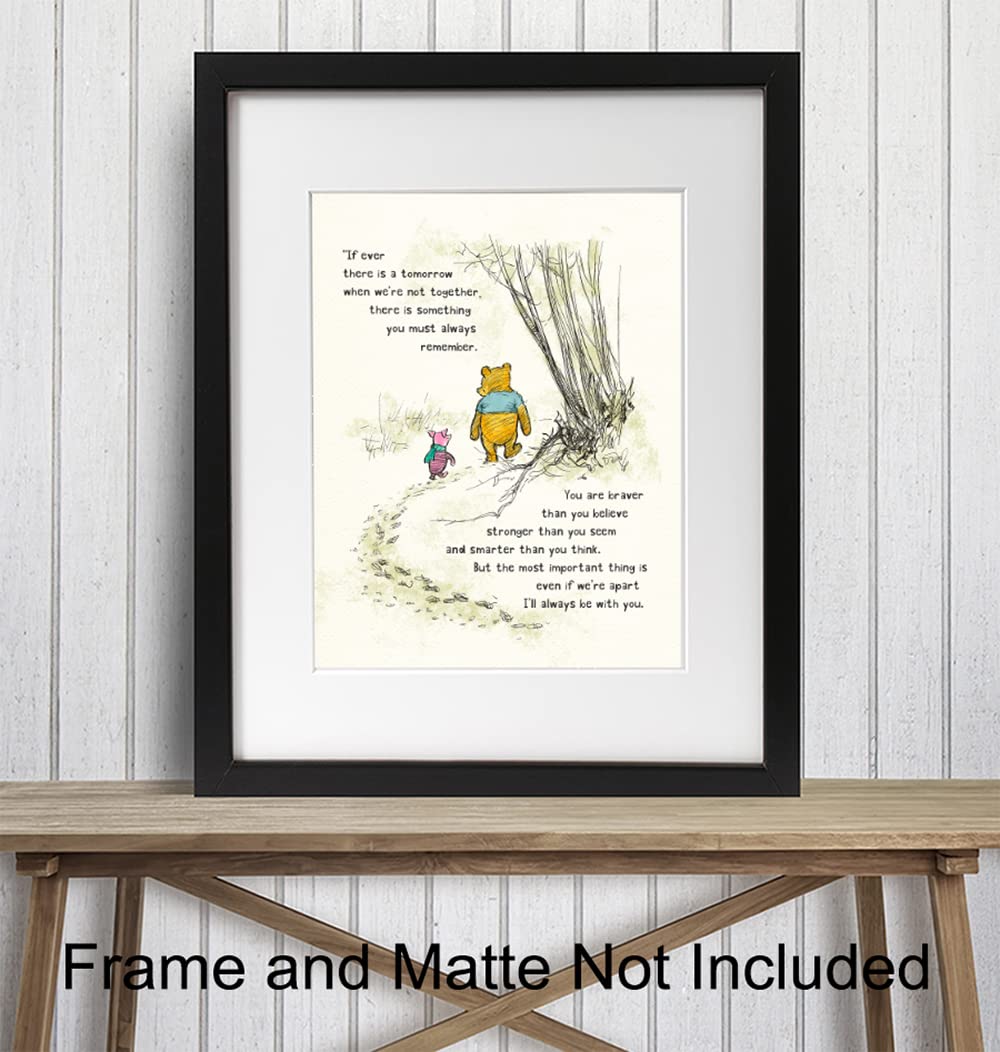 Winnie Pooh Wall Art - Kids Wall Art - Boys Room, Baby Nursery Decor - Girls Bedroom Print - Wall Decor for Toddlers - Always Re